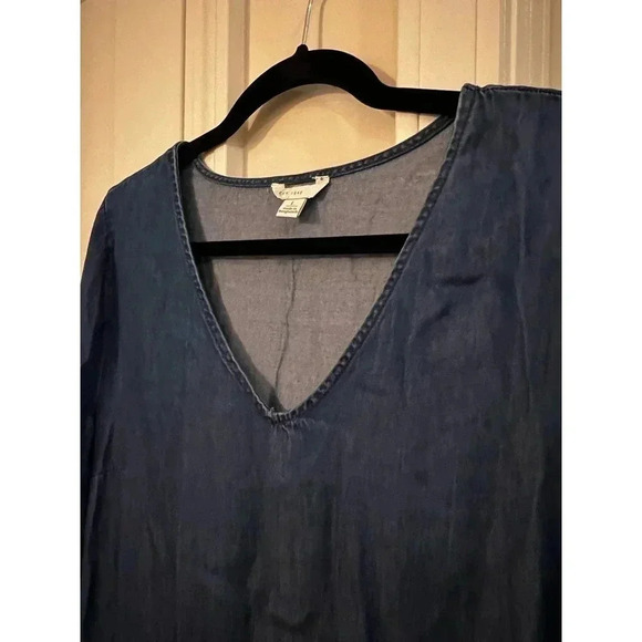 Est.1946 size large scalloped edge with embroidery denim colored dress - Picture 3 of 6